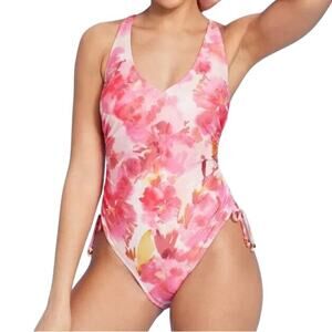 Shade & Shore Women's Floral One Piece Swimsuit Size 4 / 6 Multicolor